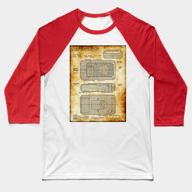 Parchment Showing Landing Party Communication Device Baseball T-Shirt by Starbase79